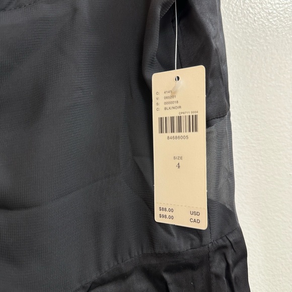 By Anthropologie Flutter-Sleeve Satin Sheath Dress in Black - Picture 6 of 6